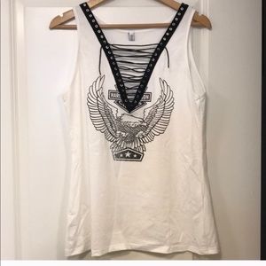 V-Neck Harley Davidson Logo Tank Made by MISSLOOK